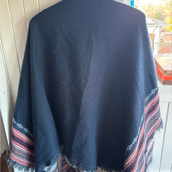 Navy Patterned Shawl - Picture 2 of 3